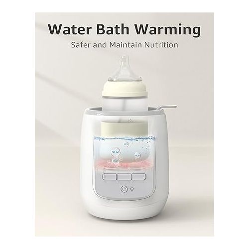  GROWNSY Bottle Warmer, 9-in-1 Water Bath Nutri Baby Bottle Warmer, Fast & Easy Milk Warmer for Breastmilk& Formula, Auto Timer, Defrost, Steri-lize, Warms Baby Milk to Body Temp and Maintain Nutrients