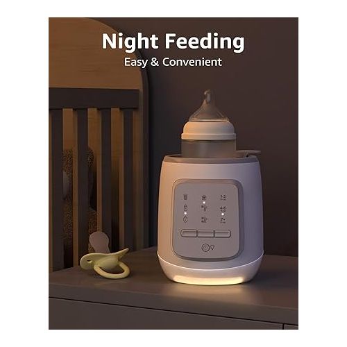  GROWNSY Bottle Warmer, 9-in-1 Water Bath Nutri Baby Bottle Warmer, Fast & Easy Milk Warmer for Breastmilk& Formula, Auto Timer, Defrost, Steri-lize, Warms Baby Milk to Body Temp and Maintain Nutrients