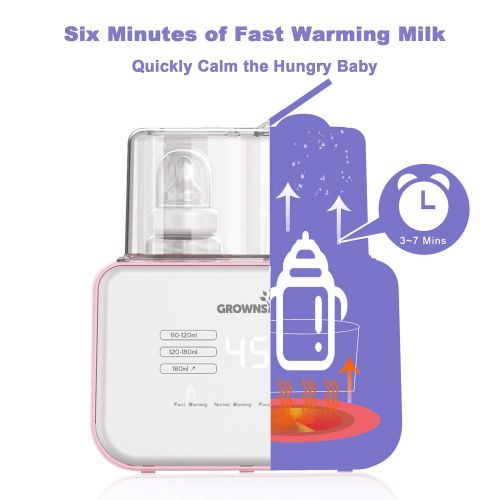  [아마존핫딜][아마존 핫딜] GROWNSY 2019 Fast Baby Bottle Warmer Bottle Sterilizer 6-in-1 BPA-Free Baby Food Heater Defrosting Setting Smart Thermostat Warmer with Auto Power-Off and Precise Temperature Control for B