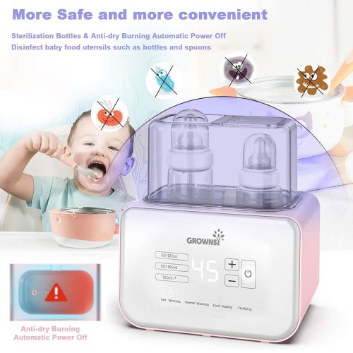  [아마존핫딜][아마존 핫딜] GROWNSY 2019 Fast Baby Bottle Warmer Bottle Sterilizer 6-in-1 BPA-Free Baby Food Heater Defrosting Setting Smart Thermostat Warmer with Auto Power-Off and Precise Temperature Control for B