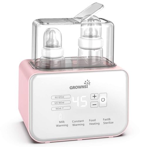  [아마존베스트]GROWNSY 2019 Fast Baby Bottle Warmer Bottle Sterilizer 6-in-1 BPA-Free Baby Food Heater Defrosting Setting Smart Thermostat Warmer with Auto Power-Off and Precise Temperature Control for B