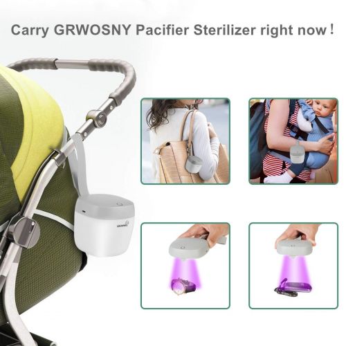 GROWNSY Pacifier Sanitizer U-V-C Portable Sterilizer USB Rechargeable 99.99% Cleaned in 59 Seconds