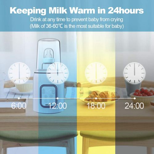  GROWNSY Bottle Warmer,5-in-1Fast Baby Food Heater&Defrost BPA-Free Warmer with Timer LCD Display Accurate Temperature Control for Breastmilk or Formula