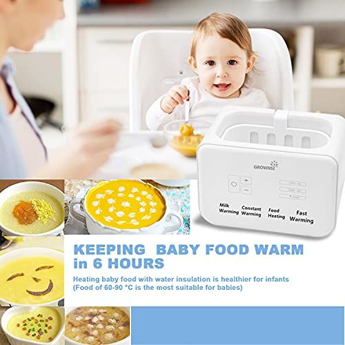  GROWNSY Baby Bottle Warmer, Bottle Warmer 6-in-1 Fast Baby Food Heater&BPA-Free Warmer with LCD Display Accurate Temperature Control for Breastmilk or Formula