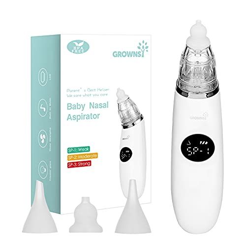  GROWNSY Baby Nasal Aspirator Baby Nose Sucker Baby Nose Cleaner, Automatic Booger Sucker for Baby, Rechargeable, with Pause & Music & Light Soothing Function