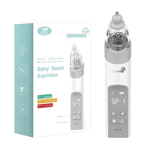  GROWNSY Baby Nasal Aspirator Baby Nose Sucker Nose Sucker for Baby - Baby Nose Cleaner, Automatic Nose Sucker for Infants, Rechargeable, with Music & Light Soothing Function