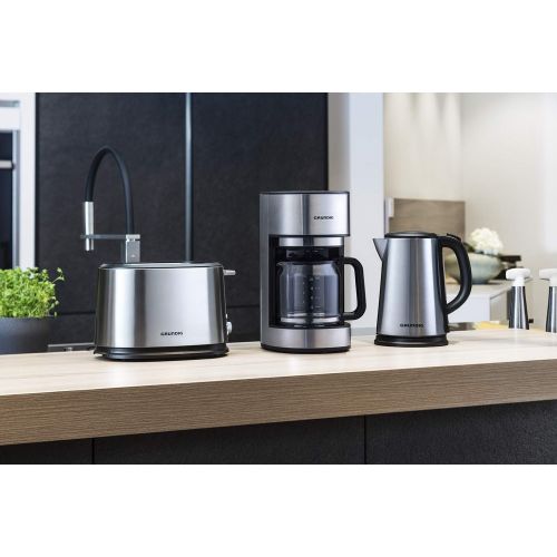  Grundig KM5620 Kaffemaschine, 1000W, 10 Tassen (1,25l), 1000, Edelstahl/Schwarz