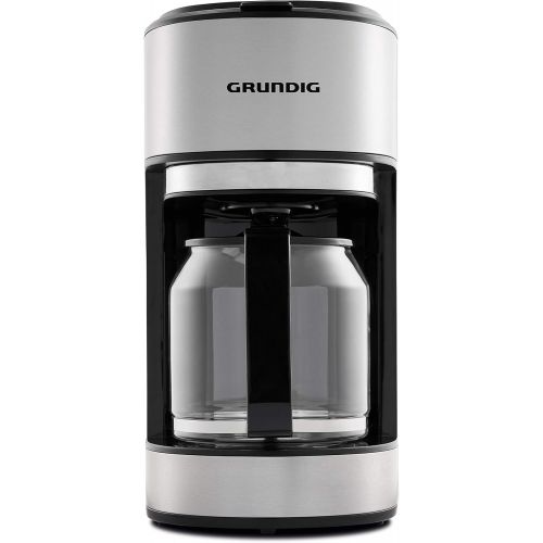  Grundig KM5620 Kaffemaschine, 1000W, 10 Tassen (1,25l), 1000, Edelstahl/Schwarz