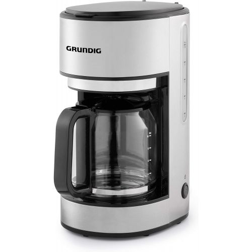  Grundig KM5620 Kaffemaschine, 1000W, 10 Tassen (1,25l), 1000, Edelstahl/Schwarz