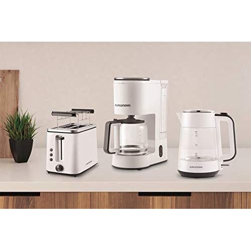  Grundig WK 5860 Wasserkocher, Glas, 2400W, 1,7 l, 2400, Weiss/Schwarz