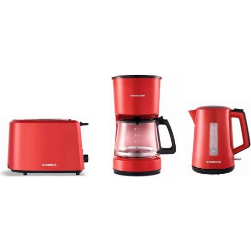  Grundig KM 4620 R Kaffemaschine, 900 W, 10 Tassen (1,25l), Rot