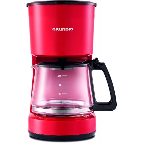  Grundig KM 4620 R Kaffemaschine, 900 W, 10 Tassen (1,25l), Rot