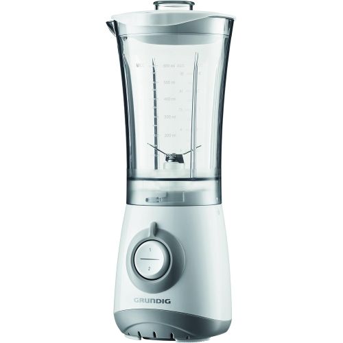  Grundig SM 3330 Kompaktmixer, Mixer, Kaffeemuehle,Entsafter oder Zerkleinerer mit verschliessbarem BPA-freiem Behalter 300 ml, weiss/silber