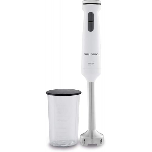  Grundig BL 6840 Stabmixer, 600 W mit Edelstahl 4-fach Messer, 1 L Messbecher, Weiss/Schwarz