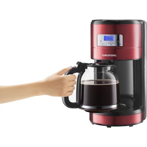  Grundig KM 6330 Kaffeemaschine Red Sense (1,8 l, Digitaluhr, programmierbare Startzeit) metallic rot