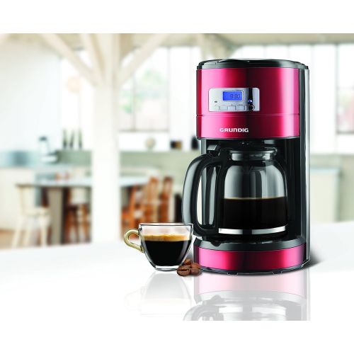  Grundig KM 6330 Kaffeemaschine Red Sense (1,8 l, Digitaluhr, programmierbare Startzeit) metallic rot