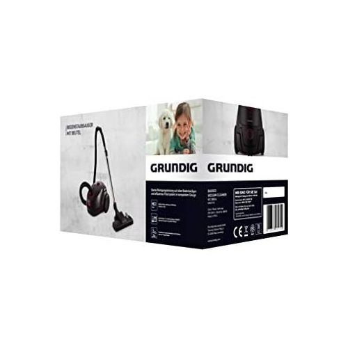  [아마존베스트]Grundig, VCC 3850 A Vacuum Cleaner with Bag, 800 W, 2.1 L, Black/Red