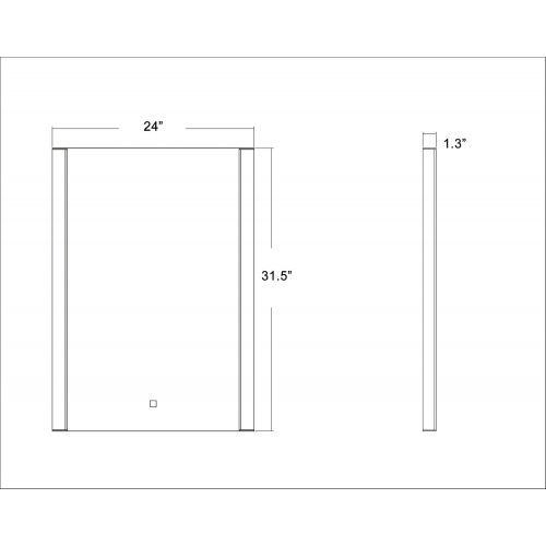  GS MIRROR 36X28 Inch Wall Mounted Led Lighted Bathroom Mirror with Touch Switch(GS099-3628N) (36x28 inch New)