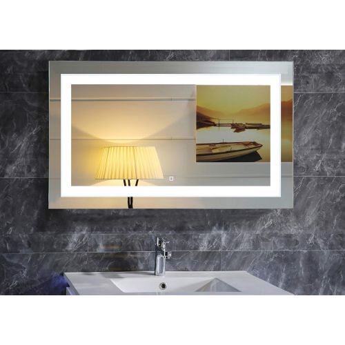  GS MIRROR 36X28 Inch Wall Mounted Led Lighted Bathroom Mirror with Touch Switch(GS099-3628N) (36x28 inch New)