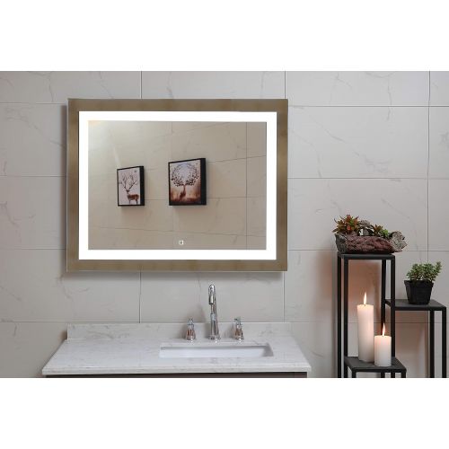  GS MIRROR 40X24 Inch LED Lighted Bathroom Mirror with Dimmable Touch Switch (GS099D-4024N) (40X24 inch New)