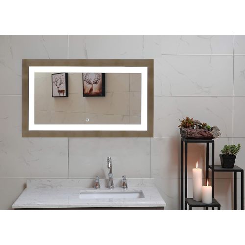  GS MIRROR 40X24 Inch LED Lighted Bathroom Mirror with Dimmable Touch Switch (GS099D-4024N) (40X24 inch New)