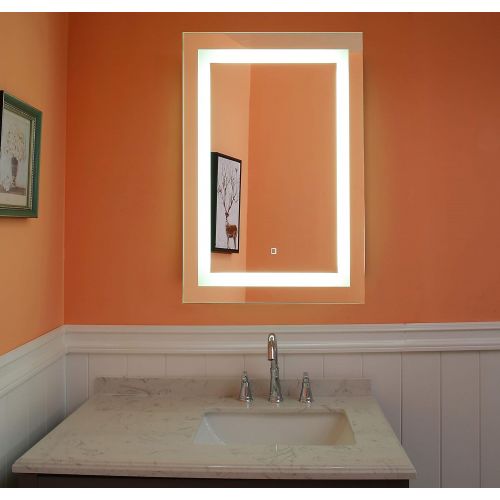  GS MIRROR Wall Mounted LED Lighted Bathroom Mirror GS099DF-2436(24X36) Defogger & Dimmer|Touch Switch| (24X36 inch)