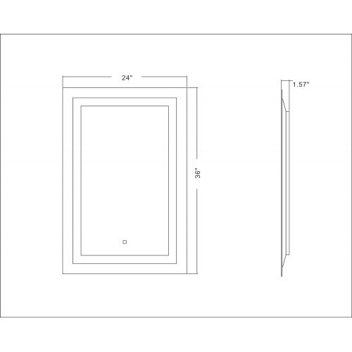  GS MIRROR Wall Mounted LED Lighted Bathroom Mirror GS099DF-2436(24X36) Defogger & Dimmer|Touch Switch| (24X36 inch)