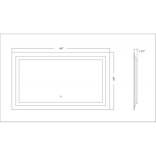  GS MIRROR Wall Mounted LED Lighted Bathroom Mirror GS099DF-4024(40X24) Defogger & Dimmer|Touch Switch| (40x24 inch)