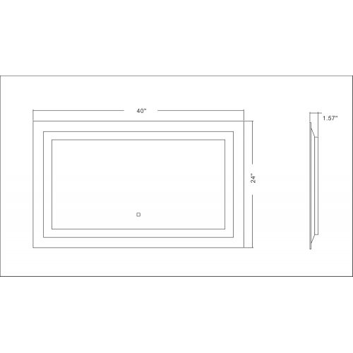  GS MIRROR Wall Mounted LED Lighted Bathroom Mirror GS099DF-4024(40X24) Defogger & Dimmer|Touch Switch| (40x24 inch)