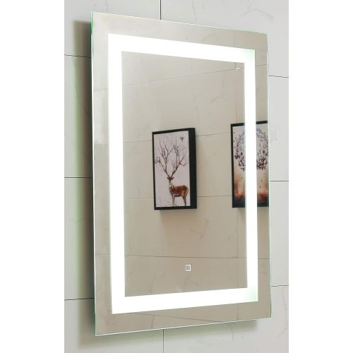  GS MIRROR 24X36 Inch LED Lighted Bathroom Mirror with Dimmable Touch Switch(GS099H-2436)(24x36 inch)