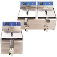 GS Multitrade Friteuse, Fritteuse-elektro, Gastronomie Edelstahl fuer Imbiss,Grosskueche,Pizzeria, Friteuse:Friteuse 13 l doppelt