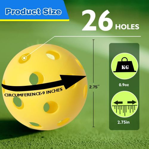  GSE Games & Sports Expert 12-Pack of Training Practice Plastic Baseballs, Indoor Pickleball Balls, Airflow Hollow Softballs