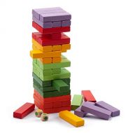 GSE Games & Sports Expert 54-Piece Multi-Color Mini Tumbling Timbers. Tumbling Timbers Game for Kids. Wooden Blocks Stacking Floor Game Set - Build to Over 1.8ft