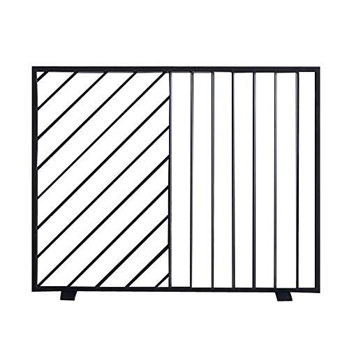  GSG Fireplace Screen Decorative Large Flat Guard Wrought Iron Fireplace Screen, Outdoor Single Panel Metal Decor Mesh, Baby Safe Fireproof Fence Panels Wood Burning Stove Accessories,