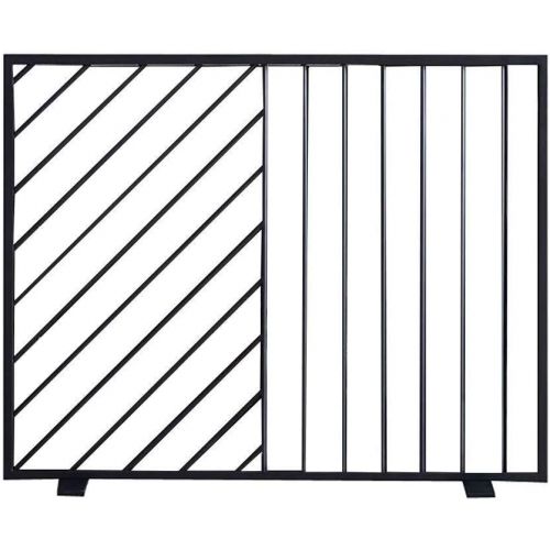  GSG Fireplace Screen Decorative Large Flat Guard Wrought Iron Fireplace Screen, Outdoor Single Panel Metal Decor Mesh, Baby Safe Fireproof Fence Panels Wood Burning Stove Accessories,