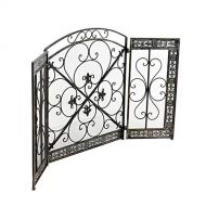 GSG Fireplace Screen Decorative Outdoor Metal Fireplace Screen Decorative Mesh, Foldable Large Flat Fire Screens, Safe Fire Place Panels Wood Burning Stove Accessories