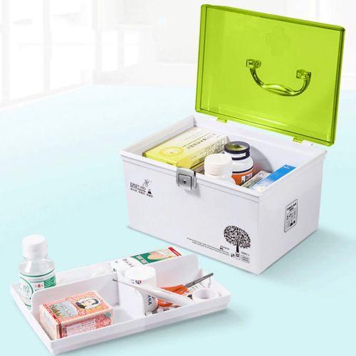  GSHWJS-Medical Chest Medicine Box Household Multi-Layer Size First Aid Kit Medical Drug Storage Box Dormitory Family Portable (Size : M)