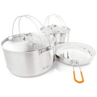 [아마존베스트]GSI Outdoors Glacier Stainless Troop Cookset, Camping cookware