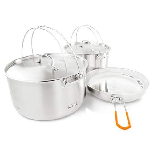  [아마존베스트]GSI Outdoors Glacier Stainless Troop Cookset, Camping cookware