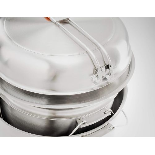  [아마존베스트]GSI Outdoors Glacier Stainless Troop Cookset, Camping cookware