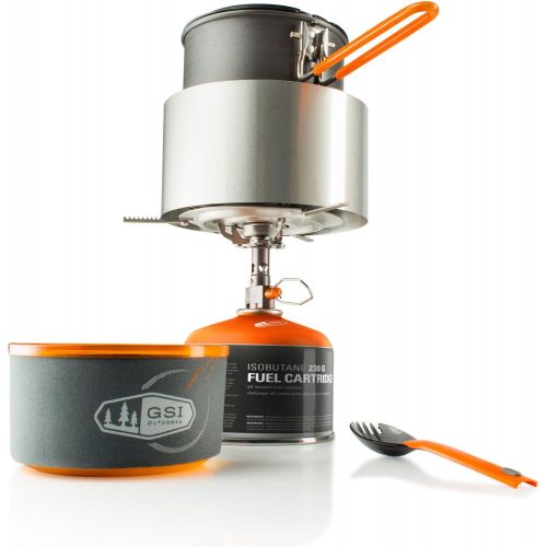  [아마존베스트]GSI Outdoors - Pinnacle Soloist Complete, Nesting Cook Set, Superior Backcountry Cookware Since 1985