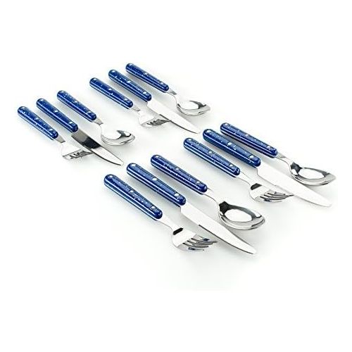  [아마존베스트]GSI Outdoors 12 Piece Blue Cutlery Set Camping Flatware 10212