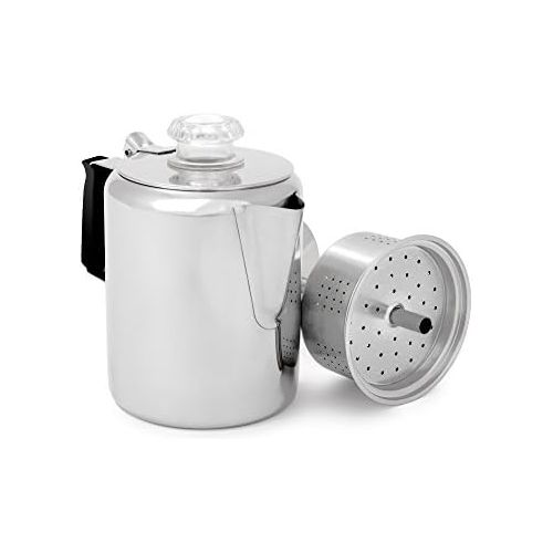  [아마존베스트]GSI Outdoors Glacier Stainless Coffee Percolator Cup with Silicone Handle (6 Cup)