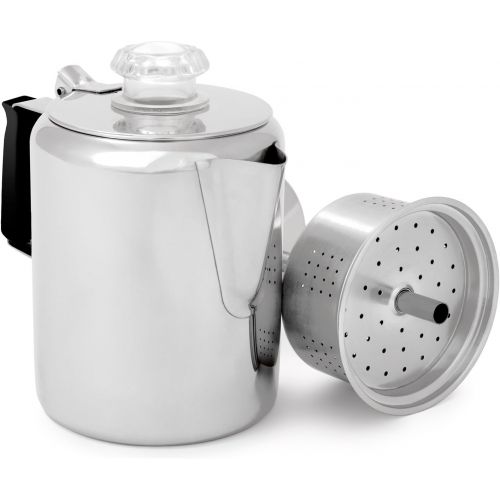  [아마존베스트]GSI Outdoors Glacier Stainless Coffee Percolator Cup with Silicone Handle (6 Cup)