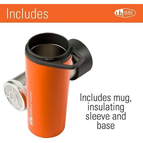  [아마존베스트]GSI Outdoors - Glacier Stainless Commuter JavaPress, French Press Coffee Mug