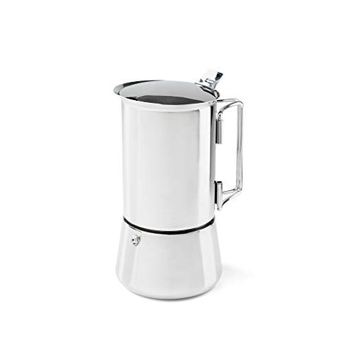  GSI Outdoors 6 Cup Stainless Steel Moka Stovetop Espresso Coffee Pot for Camping, Travel and Cabin