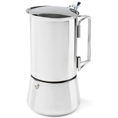  GSI Outdoors 6 Cup Stainless Steel Moka Stovetop Espresso Coffee Pot for Camping, Travel and Cabin