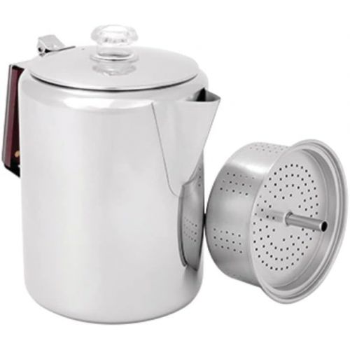  GSI Outdoors Glacier Stainless Steel Percolator Coffee Pot with Silicone Handle