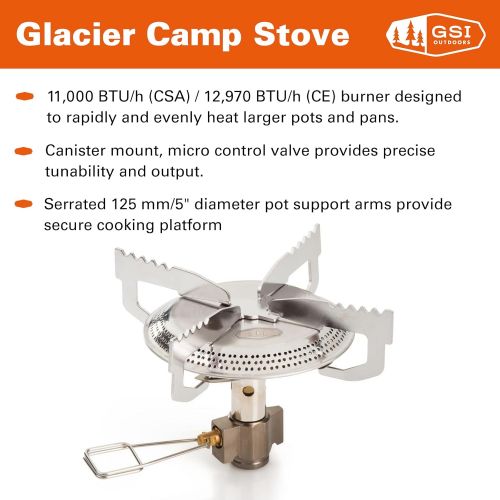  GSI Outdoors Glacier Camp Stove - High-Output Stove for Larger Pots Car Camping and Base Camp