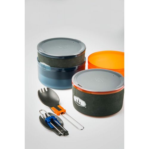  GSI Outdoors - Halulite Microdualist, Integrated Cooking + Eating Solution, 2 Person